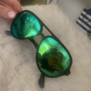 RAYBANS WITH GREENLENSES